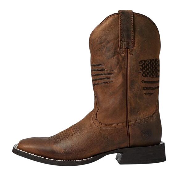 Ariat Mens Circuit Patriot Leather Boots US 11 M EU 44.5 Brown Leather GUC - Picture 2 of 12